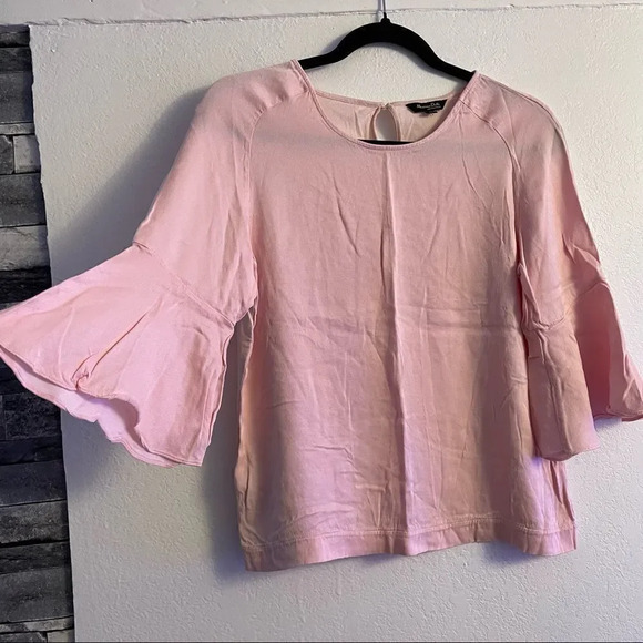 massimo dutti pink bell sleeve blouse - Picture 7 of 11